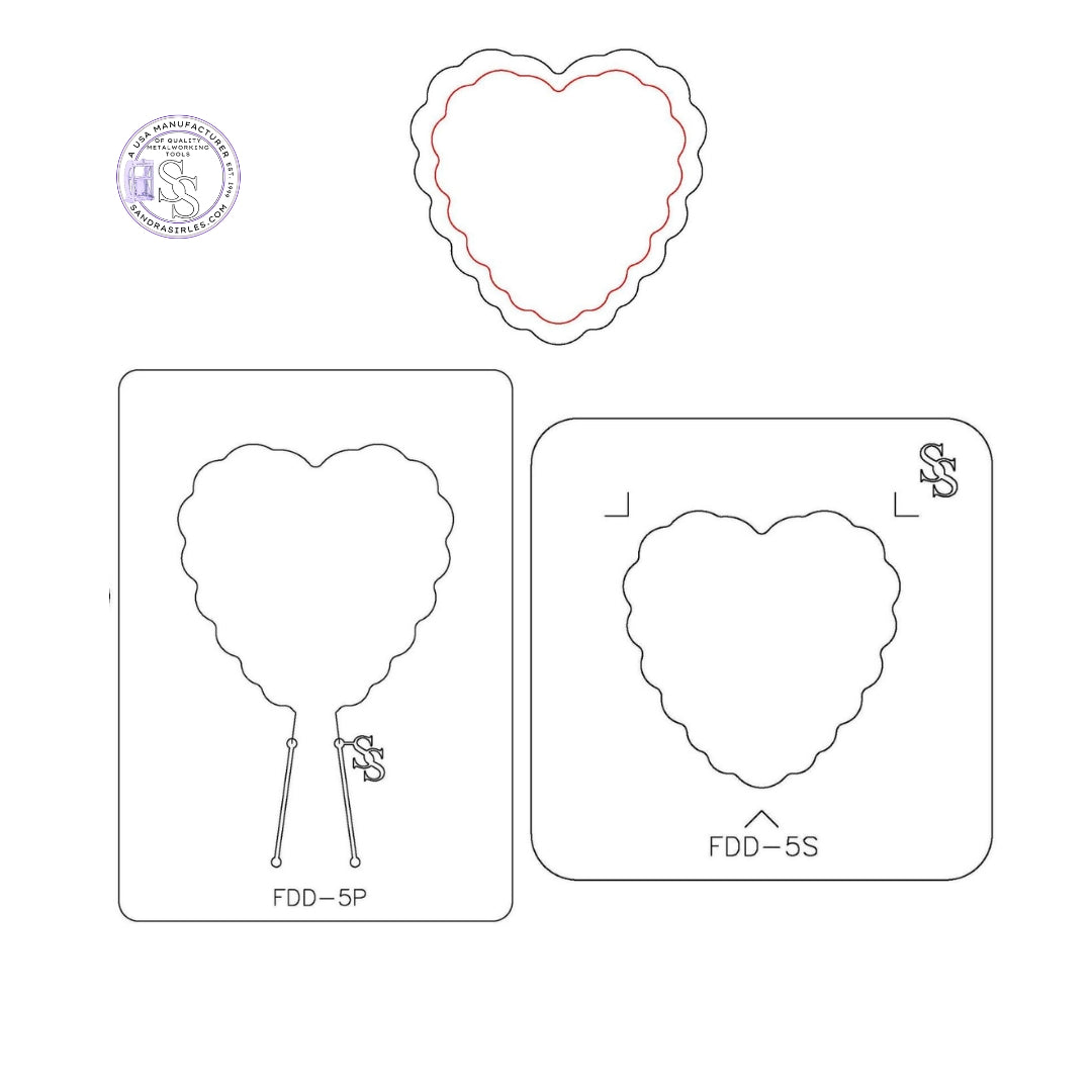 S&P DUOS: LG TRINKET DISH FORMING DIE DUOS: FDD-5S, FDD-5P SCALLOP HEART